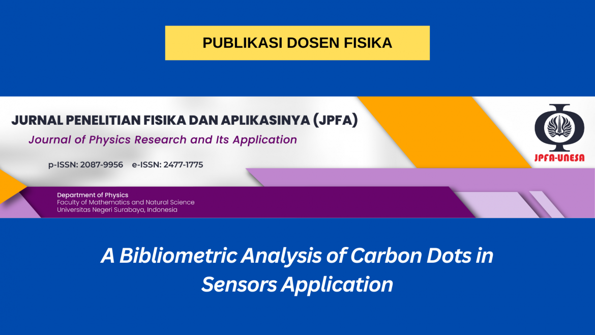 Selamat atas terbitnya jurnal A Bibliometric Analysis of Carbon Dots in Sensors Application